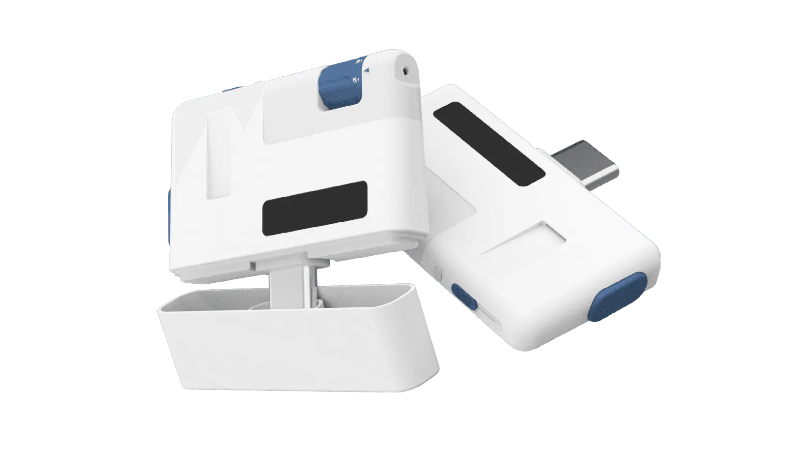 GluCORE compact glucometer product renders