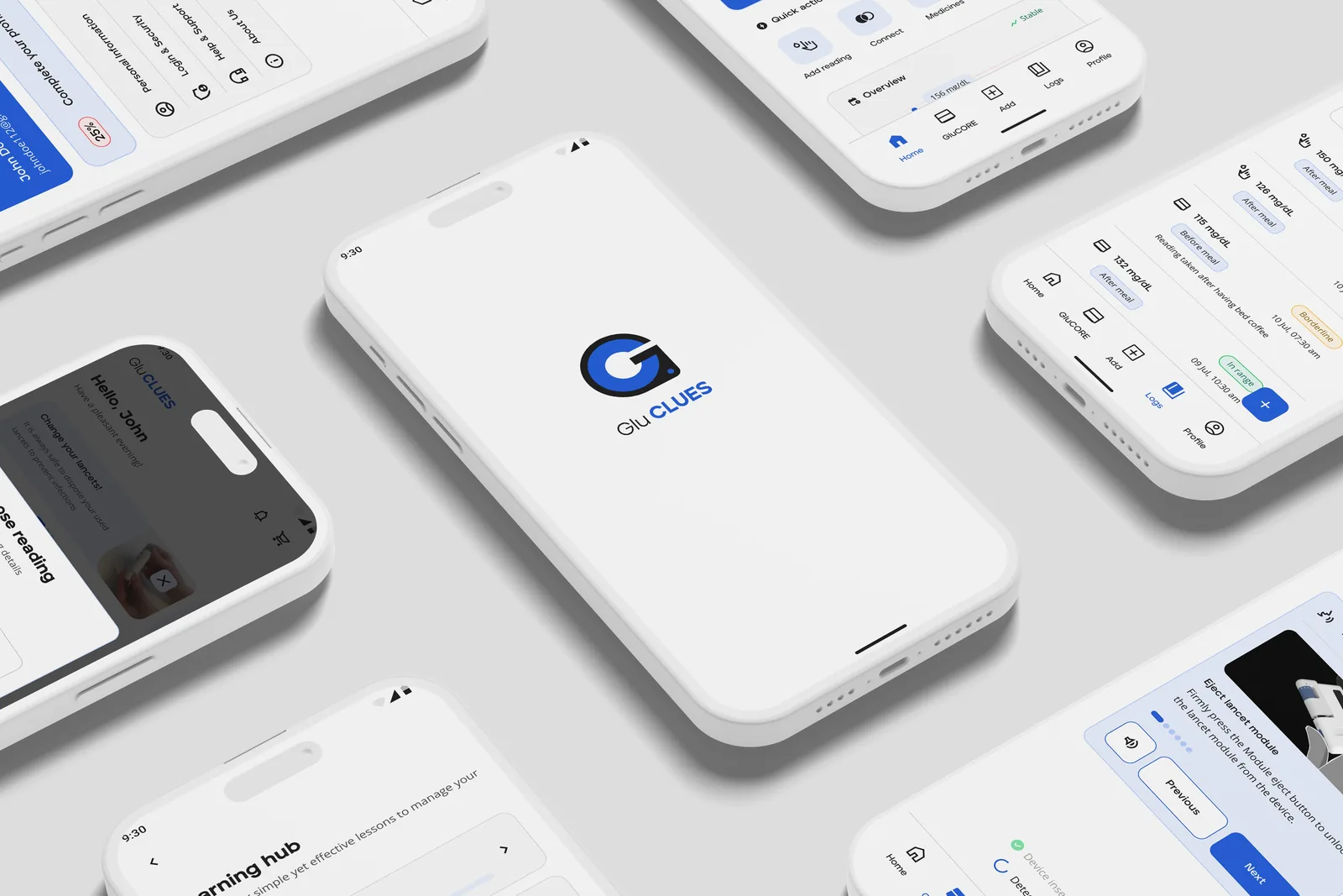 GluCORE device and GluCLUES companion application